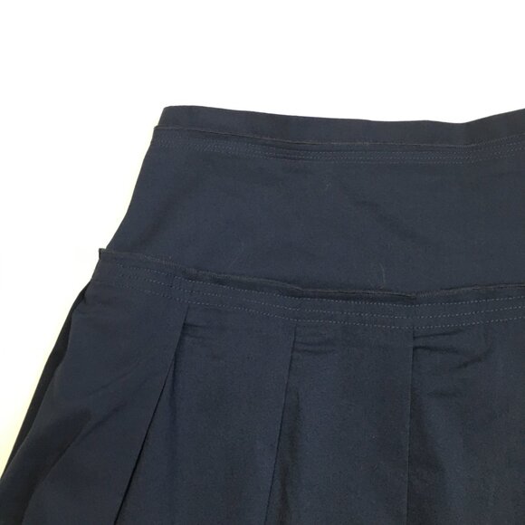 BCBGMAXAZRIA Dark Blue Pleated Lined A Line Skirt - Picture 5 of 11